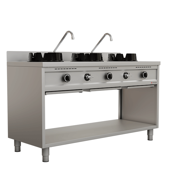 0006-2.png Wokstove | Gas wok stove - 3x15 kW - 3 cooking zone - Image 1