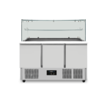 Saladette with glass top | 3 doors | Static cooling | 137x70x85(h)cm