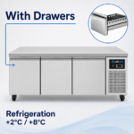 Refrigerated Counter | Low Model | 3 Drawers (1/1 GN) | 1610x700x600(h)mm