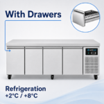 Refrigerated Counter | Low Model | 4 Drawers (1/1 GN) | 2040x700x600(h)mm
