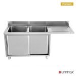 Dishwasher sink unit 160x70xH85 2 Bowl Left