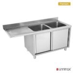 Dishwasher sink unit 200x70xH85 2 Bowl Right - Image 3