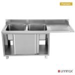 Dishwasher sink unit 200x70xH85 2 Bowl Left - Image 2
