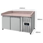 Pizza Counter 2 Doors - 151x80x100cm - Image 2