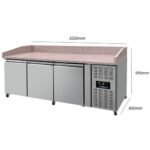 Pizza Counter 3 Doors - 202x80x100cm - Image 2